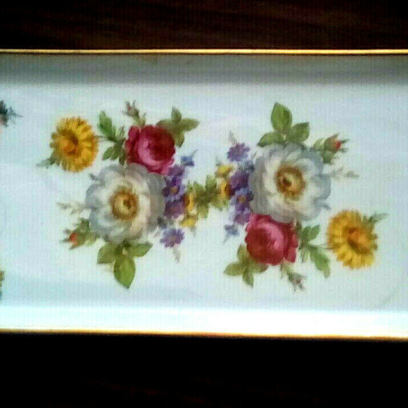 VINTAGE Limoges Porcelain Serving Tray Heavy Gold - Picture 5 of 5